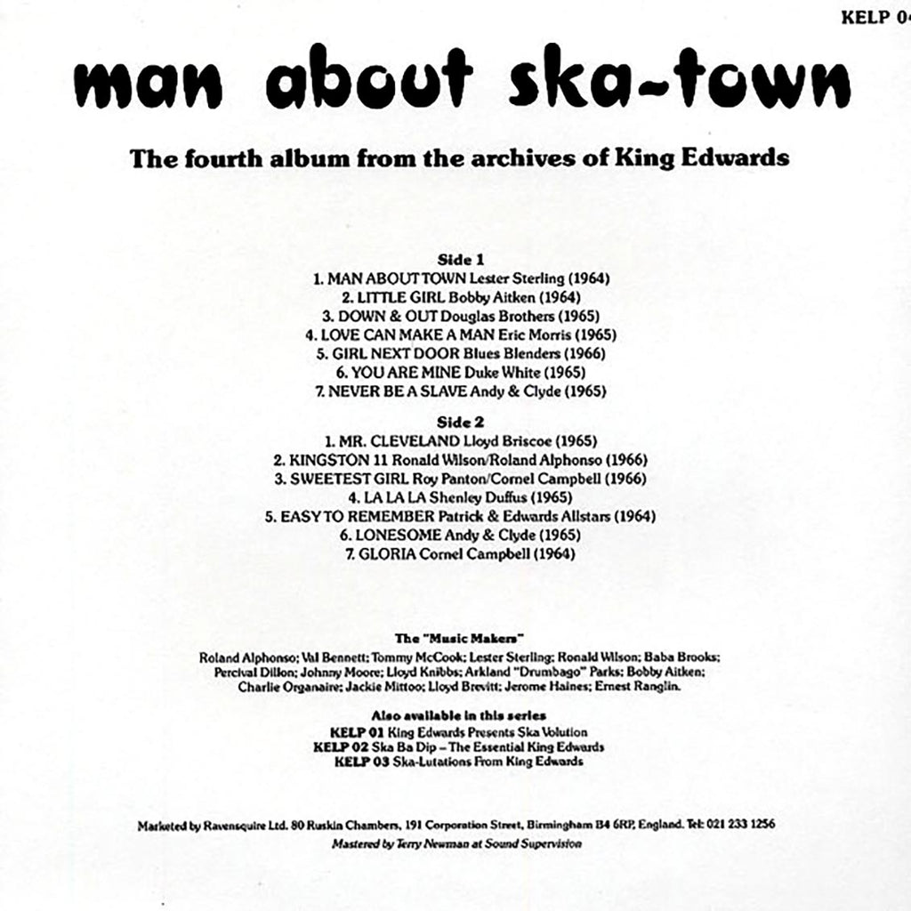Skatalites, Lester Sterling, Bobby Aitken, Etc. - Man About Ska Town vinyl LP back cover