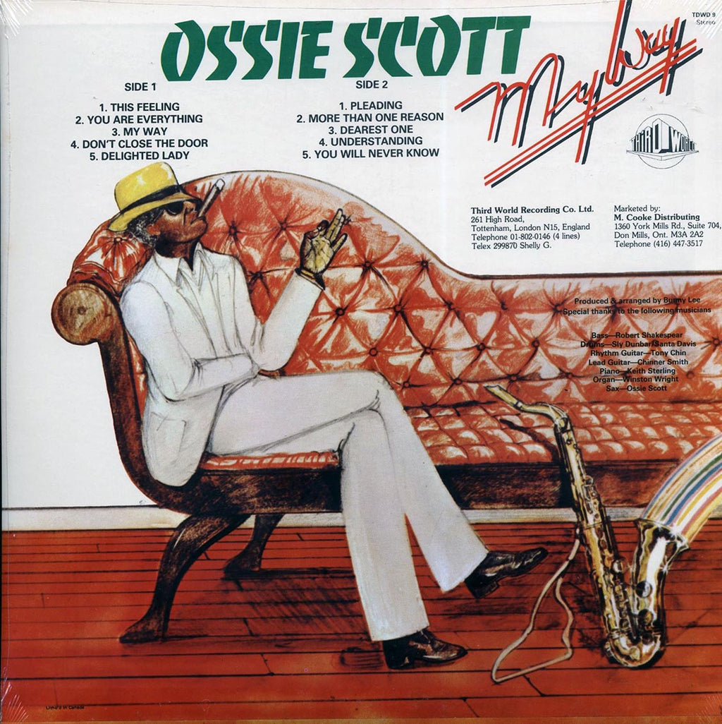 Ossie Scott - My Way (orig. press) vinyl LP back cover