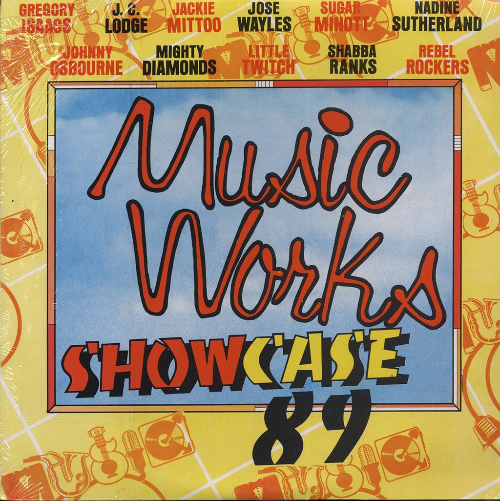 Johnny Osbourne, Gregory Isaacs, Sugar Minott, Shabba Ranks, Etc. - Music Works Showcase 89 (rhythm: "Mind You Dis") (Jamaica press) (orig. press) vinyl LP front cover
