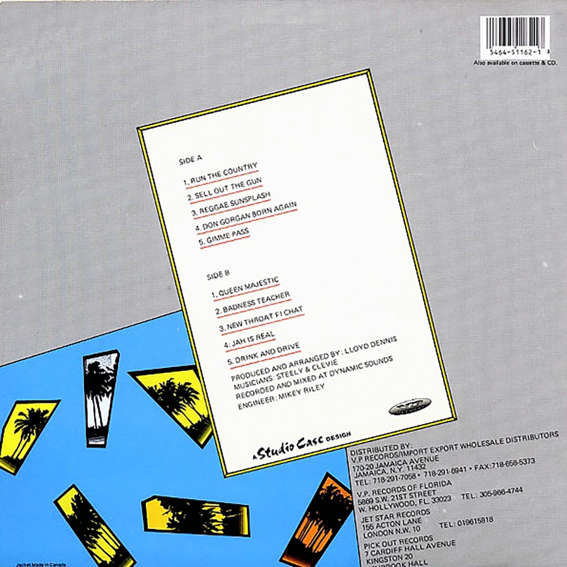 Ninjaman - Sunsplash (orig. press) vinyl LP back cover