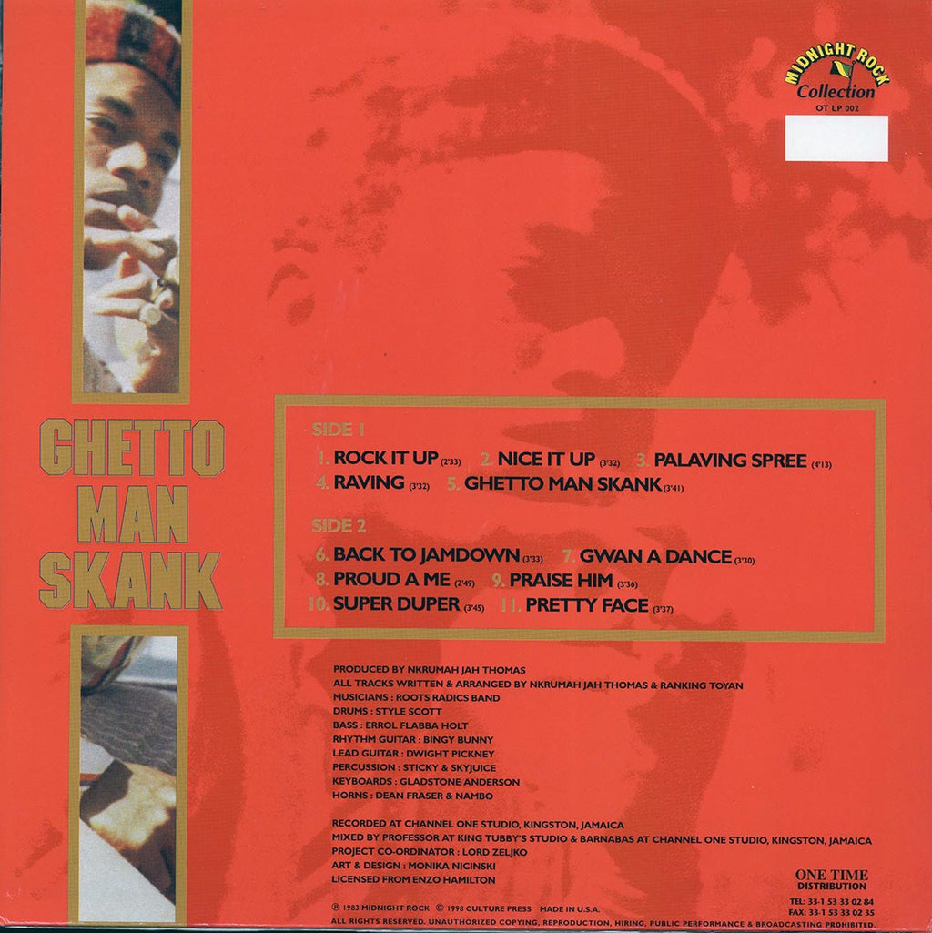 Toyan - Ghetto Man Skank vinyl LP back cover
