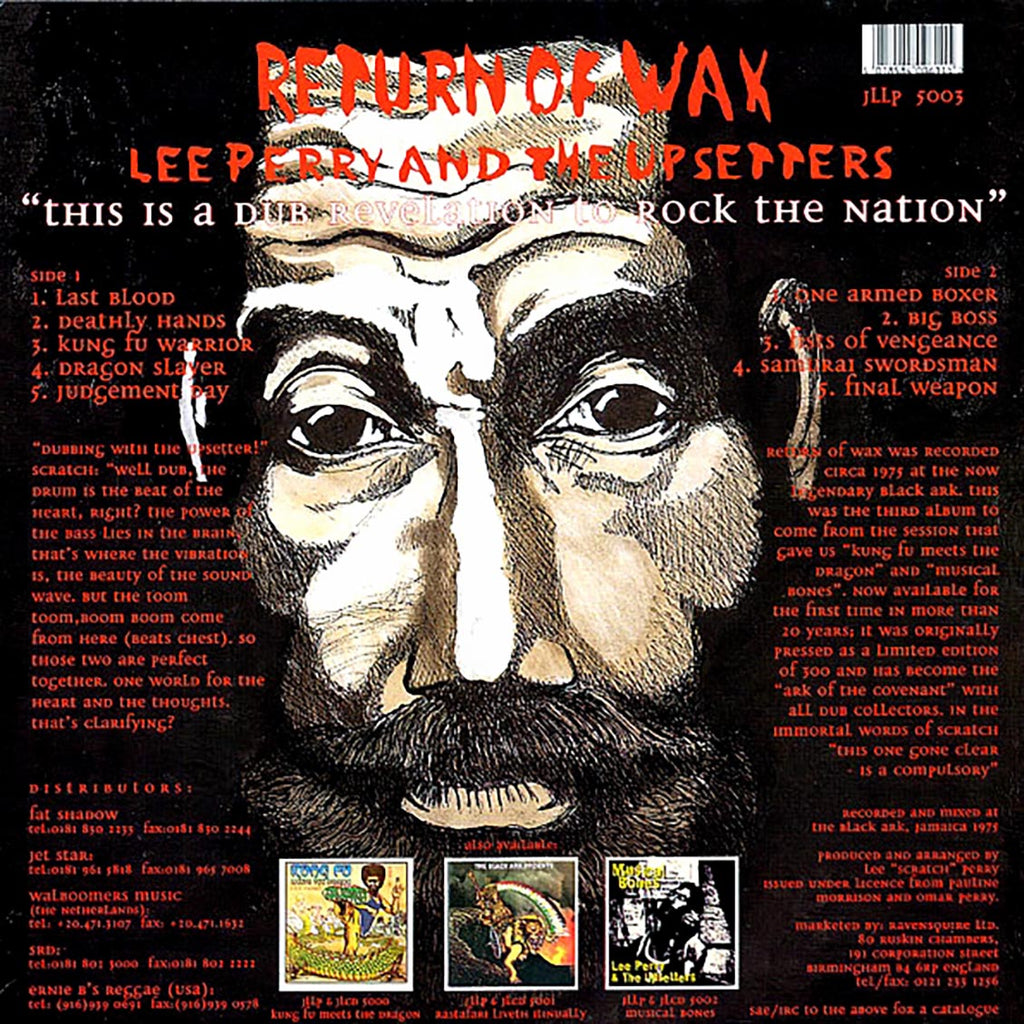 Lee Perry - Return Of Wax vinyl LP back cover