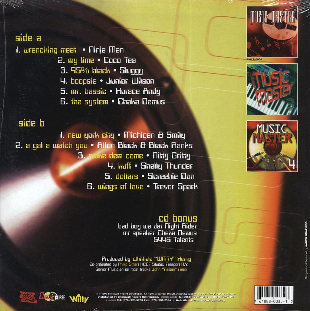Sluggy, Cocoa Tea, Horace Andy, Shelly Thunder, Nitty Gritty, Etc. - Music Master Volume 2 vinyl LP back cover