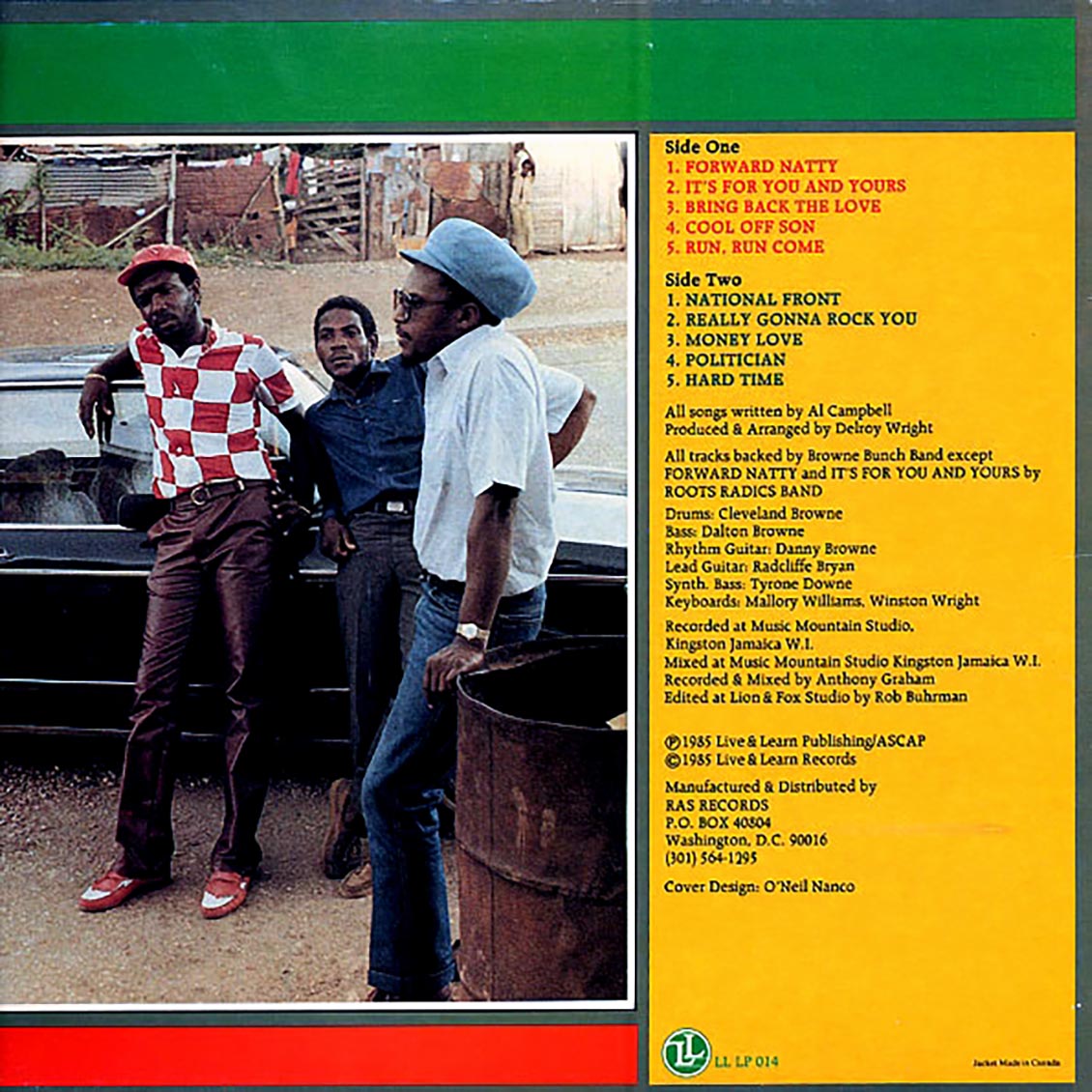 Al Campbell - Forward Natty vinyl LP back cover