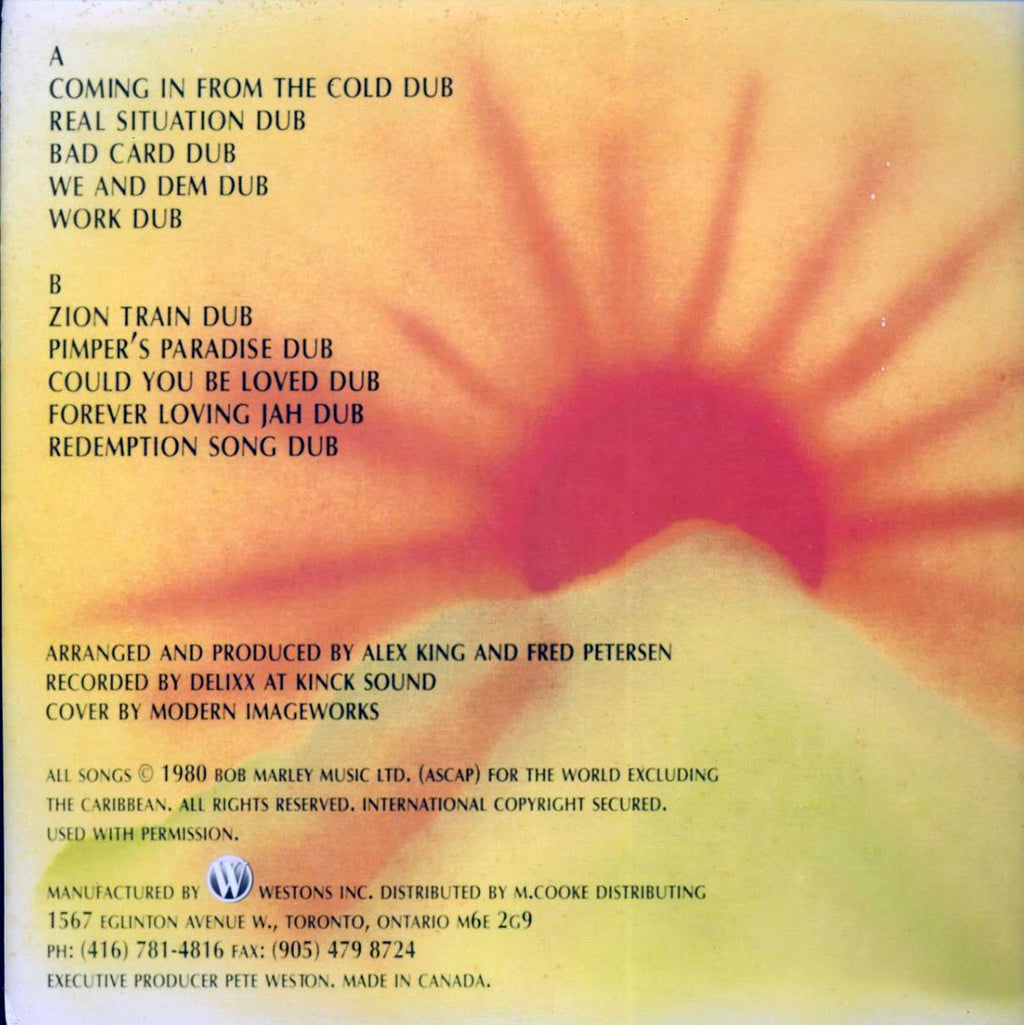 Delixx - Uprising In Dub (Bob Marley 'Uprising' Album In Dub) (Jamaica press) vinyl LP back cover