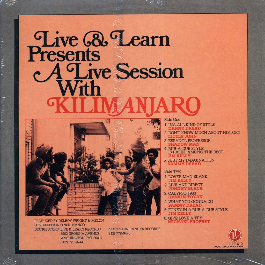 Danny Dread, Sammy Dread, Jim Kelly, Shadow Man, Johnny Black, Etc. - A Live Session With Kilimanjaro vinyl LP back cover
