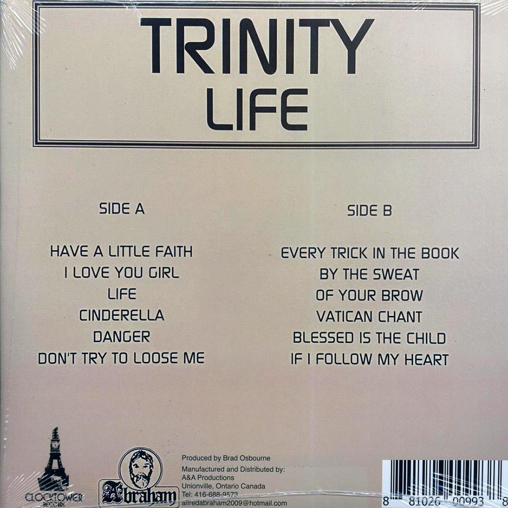Trinity - Life vinyl LP back cover
