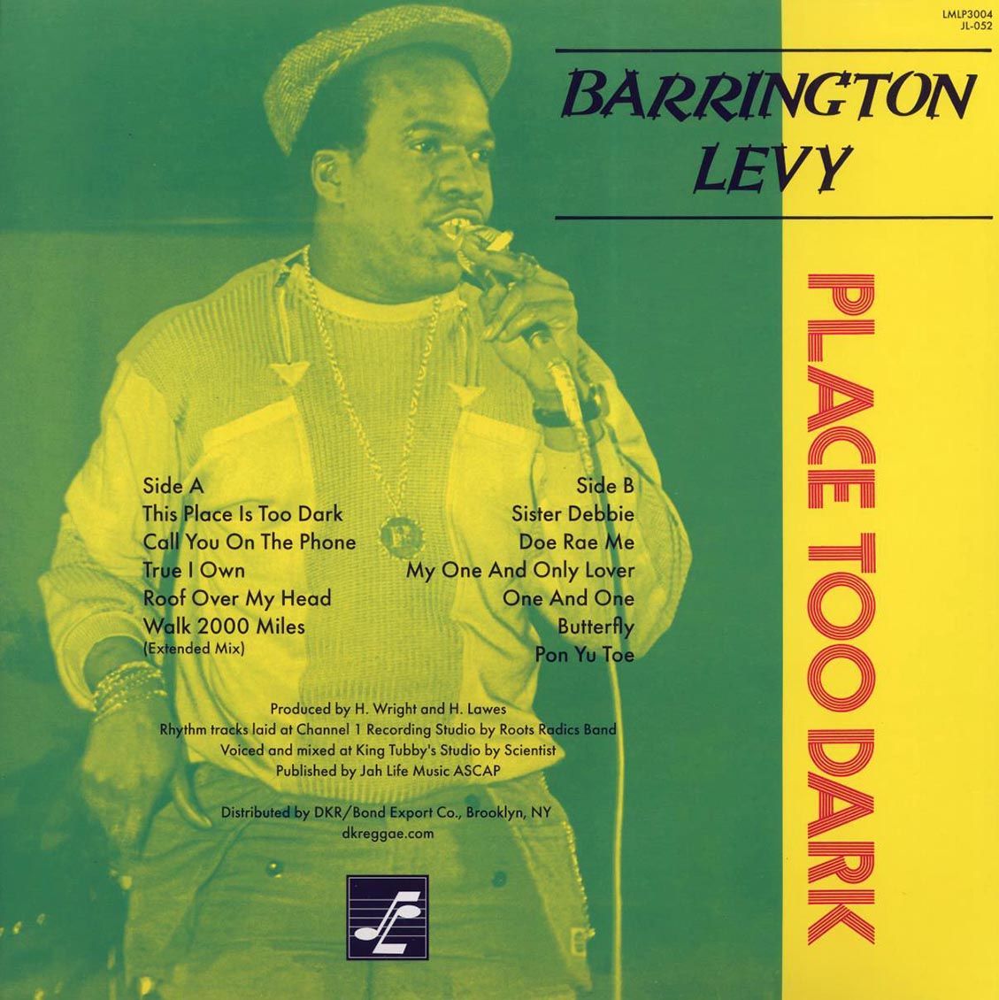 Barrington Levy - Place Too Dark vinyl LP back cover