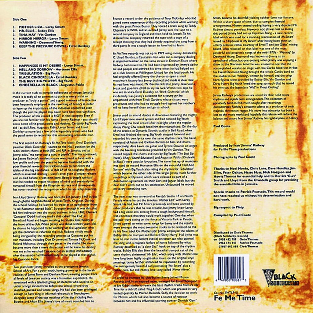 Augustus Pablo, Vin Gordon, Leroy Smart, Etc. - Keep The Pressure Down vinyl LP back cover