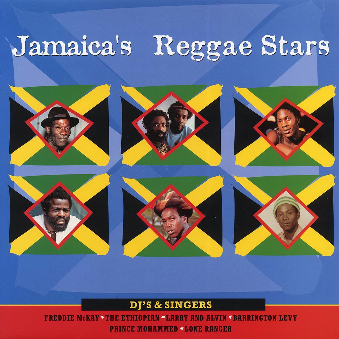Barrington Levy, Freddie McKay, The Ethiopian, Etc. - Jamaica's Reggae Stars: DJ's & Singers (FIRST PRESS) (orig. press) vinyl LP front cover