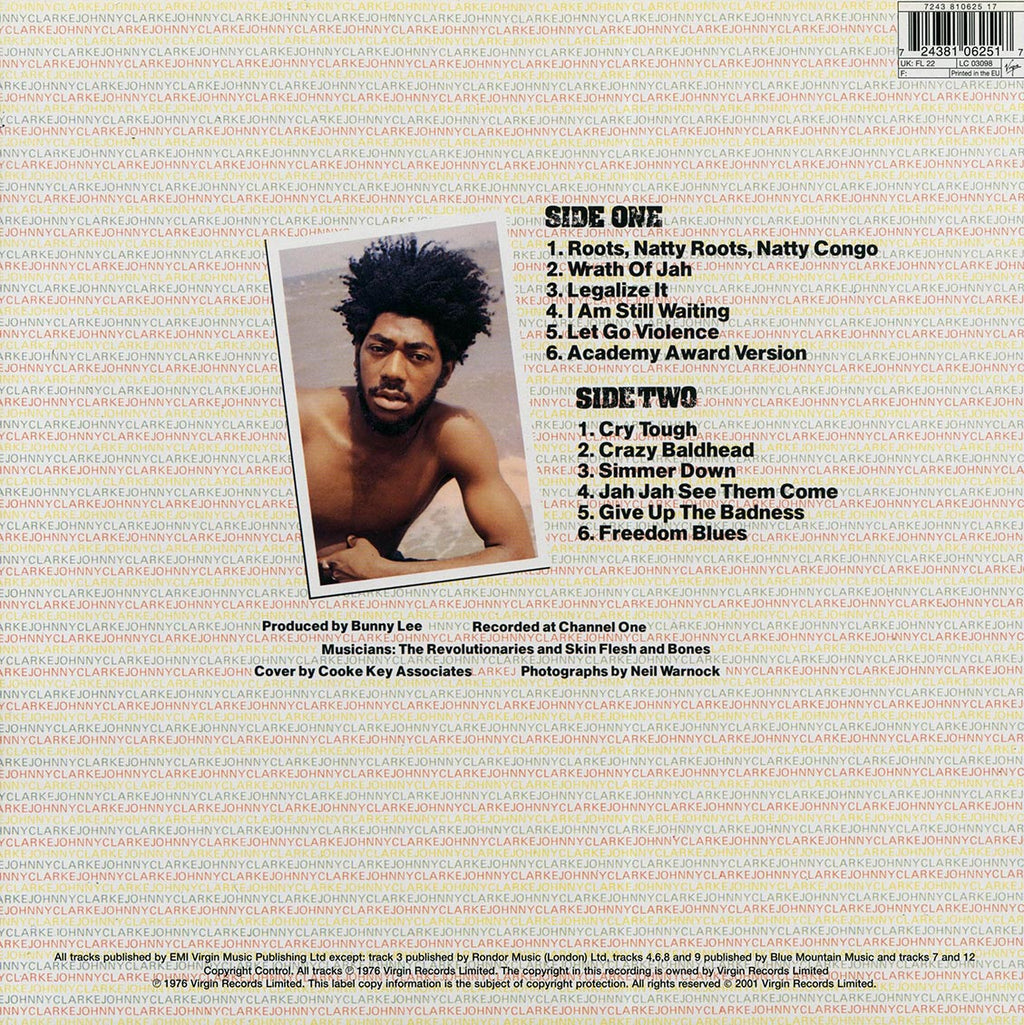 Johnny Clarke - Authorized Version vinyl LP back cover
