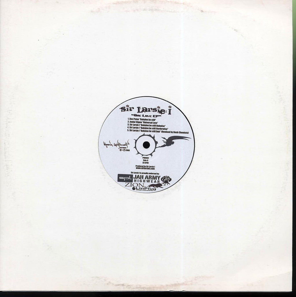 Sir Larsie I - One Love EP vinyl LP back cover
