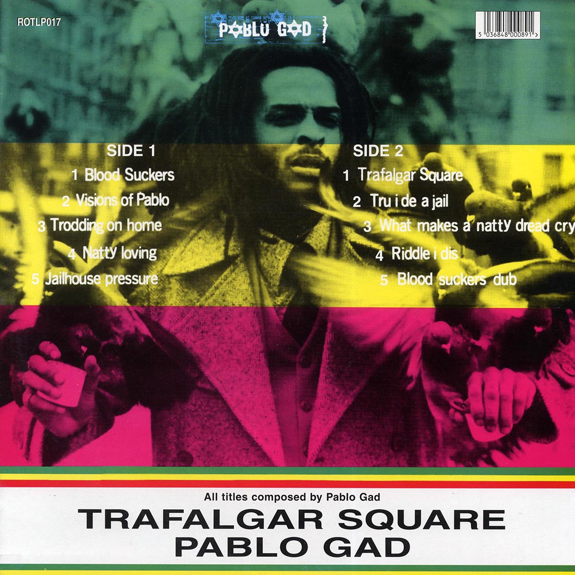 Pablo Gad - Trafalgar Square vinyl LP back cover