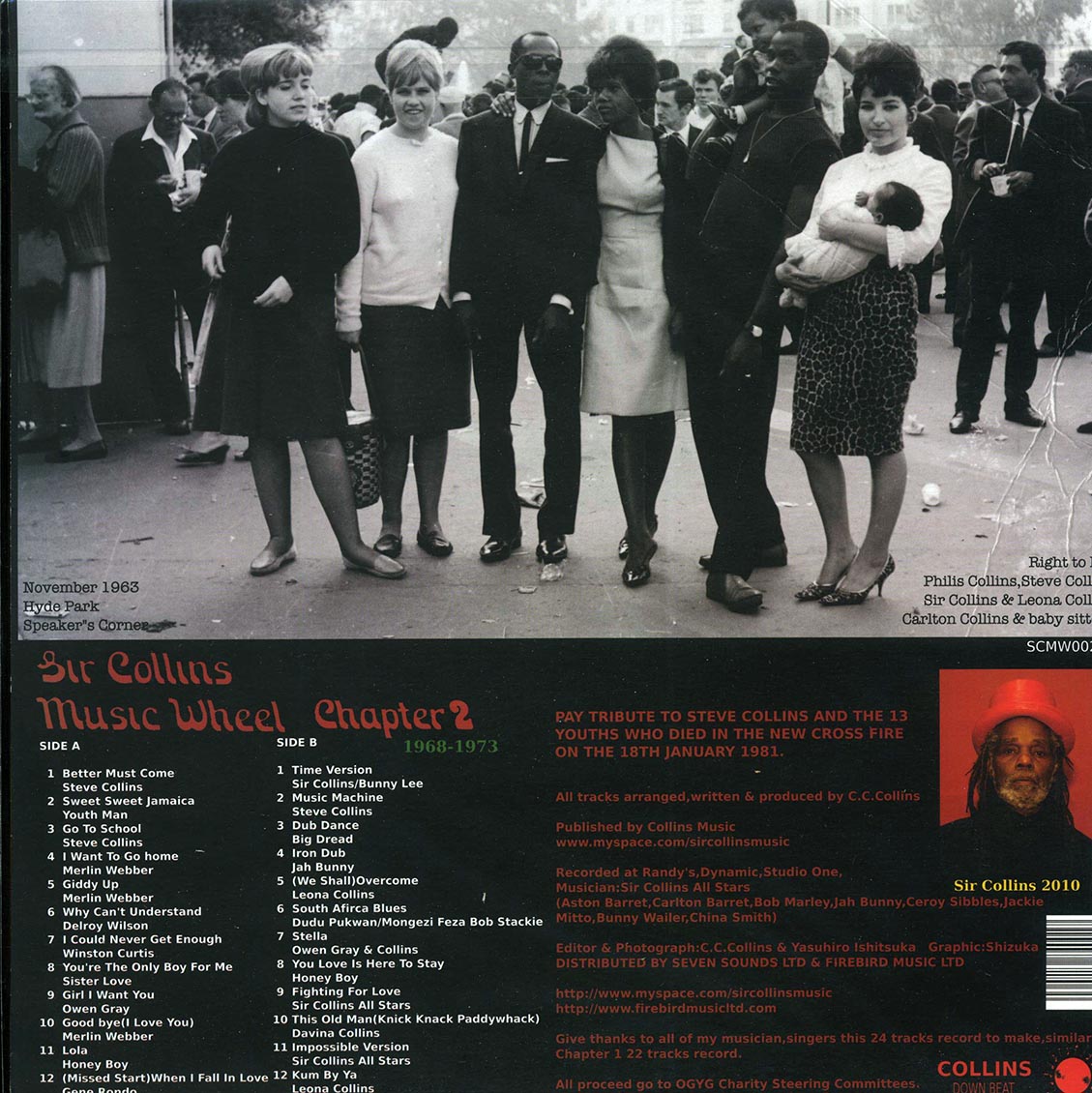 Sir Collins, Delroy Wilson, Honey Boy, Etc. - Sir Collins Music Wheel Chapter 2 vinyl LP back cover