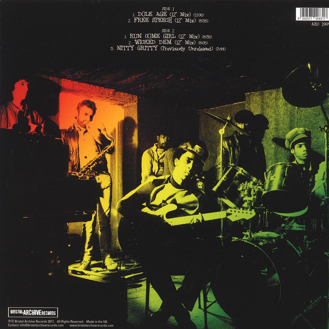 Talisman - Dole Age: The 1981 Reggae Collection 12 Inch Mixes (2011 FIRST PRESS) vinyl LP back cover