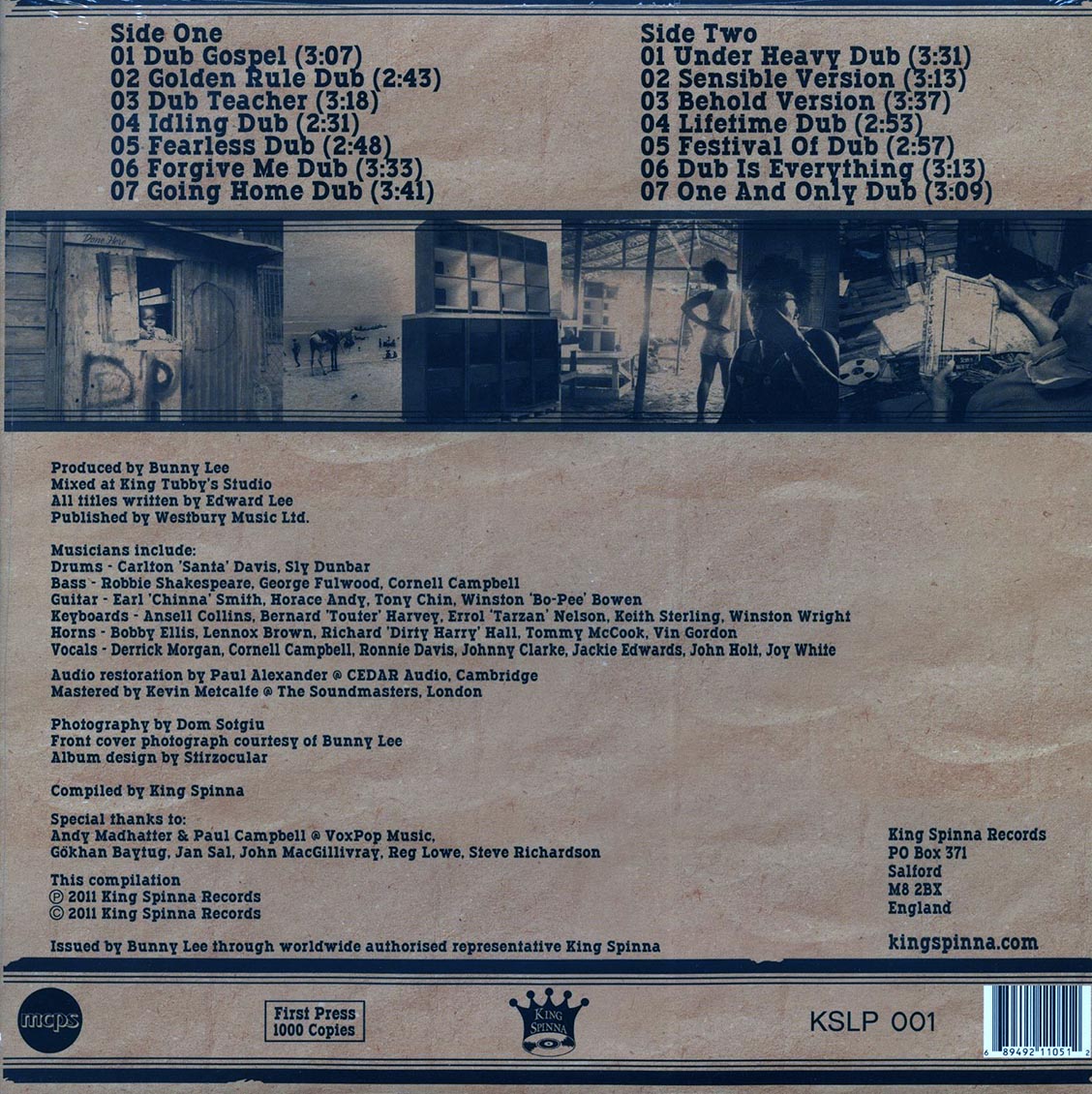 Bunny Lee, King Tubby, Sly & Robbie, Etc. - Dub Will Change Your Mind vinyl LP back cover