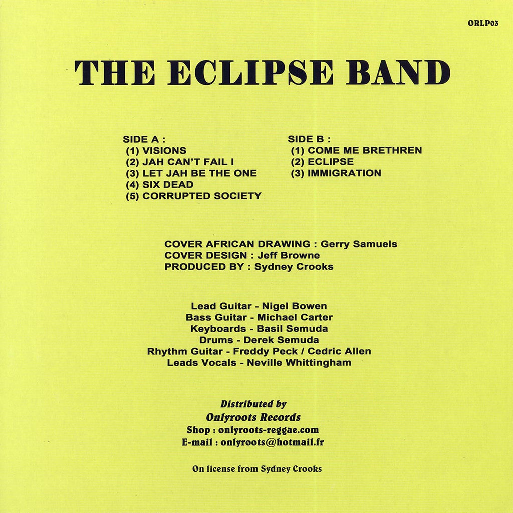Eclipse Band - Inner Reggae Rhythm vinyl LP back cover
