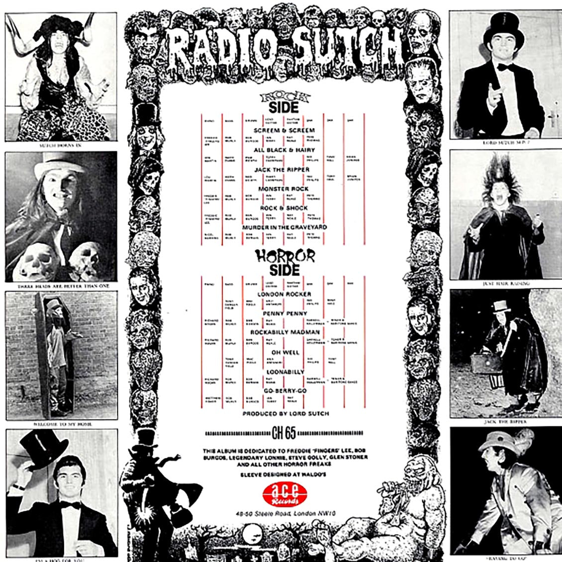 Screaming Lord Sutch - Rock & Horror vinyl LP back cover