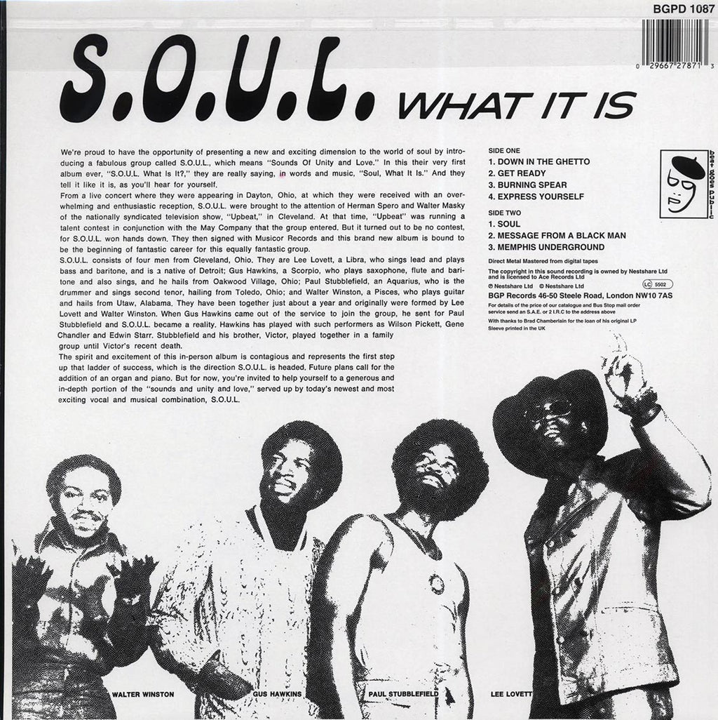 SOUL - What Is It vinyl LP back cover
