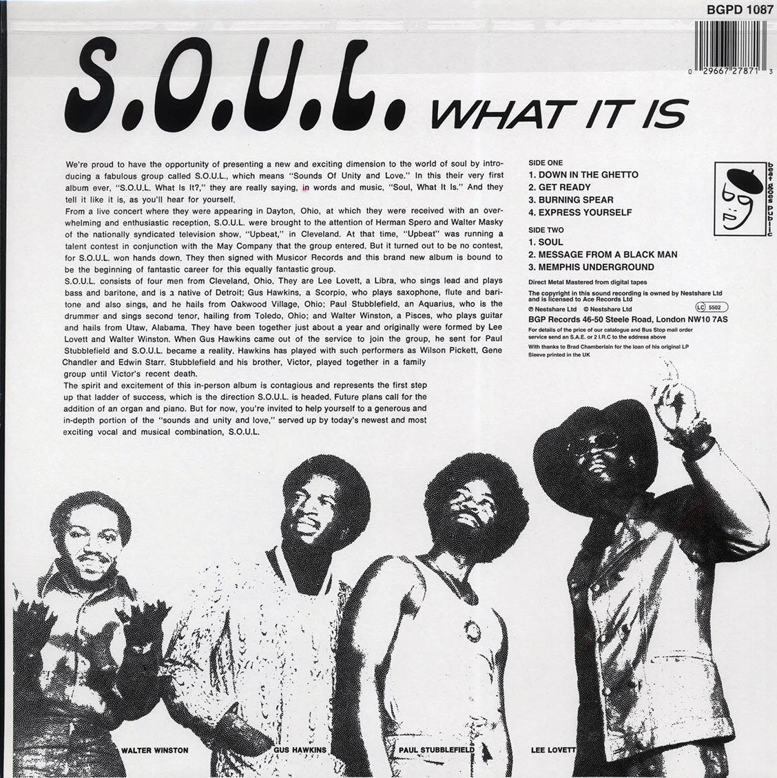 SOUL - What Is It vinyl LP back cover