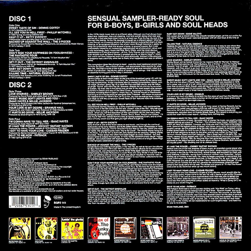 Isaac Hayes, Millie Jackson, Johnny Guitar Watson, Etc. - Sweet Taste Of Sin: Sensual Breakbeat Soul (2xLP) vinyl LP back cover