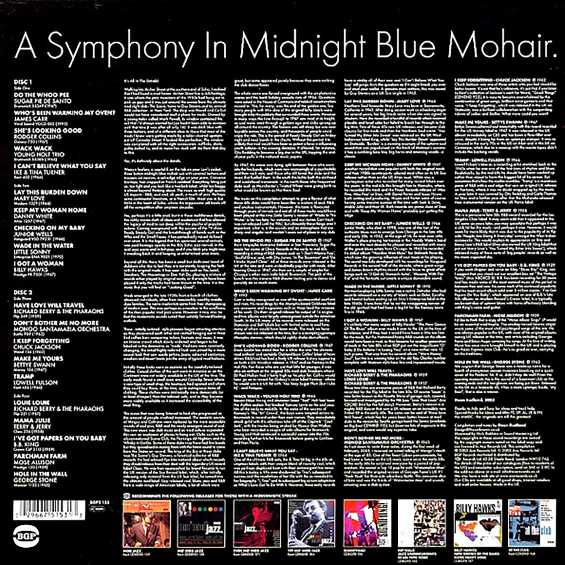 Mose Allison, Bettye Swann, Mongo Santamaria, Chuck Jackson, Etc. - Looking Good: Mod Club Classics (2xLP) vinyl LP back cover