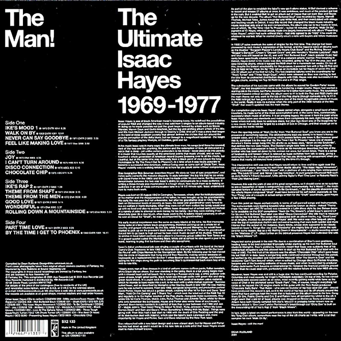 Isaac Hayes - The Man: The Ultimate Isaac Hayes 1969-1977 (2xLP) vinyl LP back cover