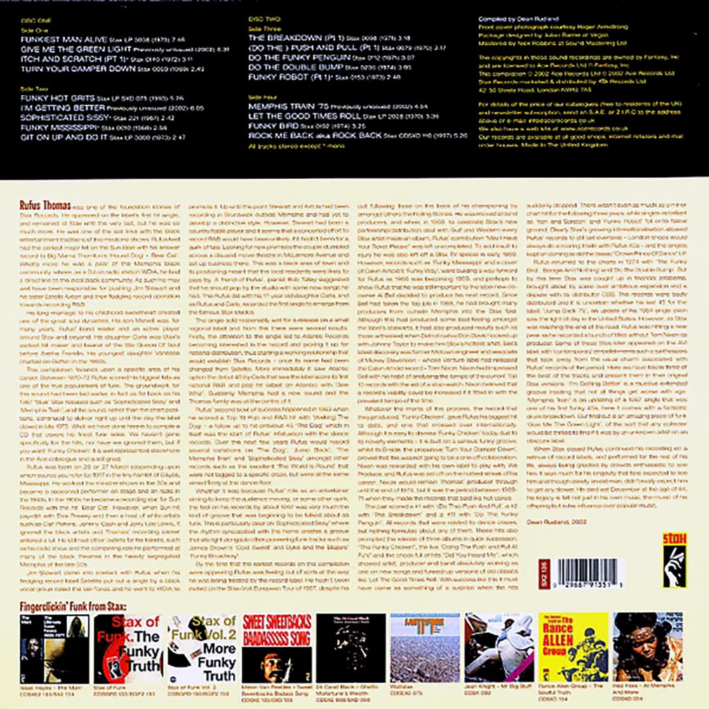 Rufus Thomas - The Funkiest Man: The Stax Funk Sessions 1967-1975 (2xLP) vinyl LP back cover
