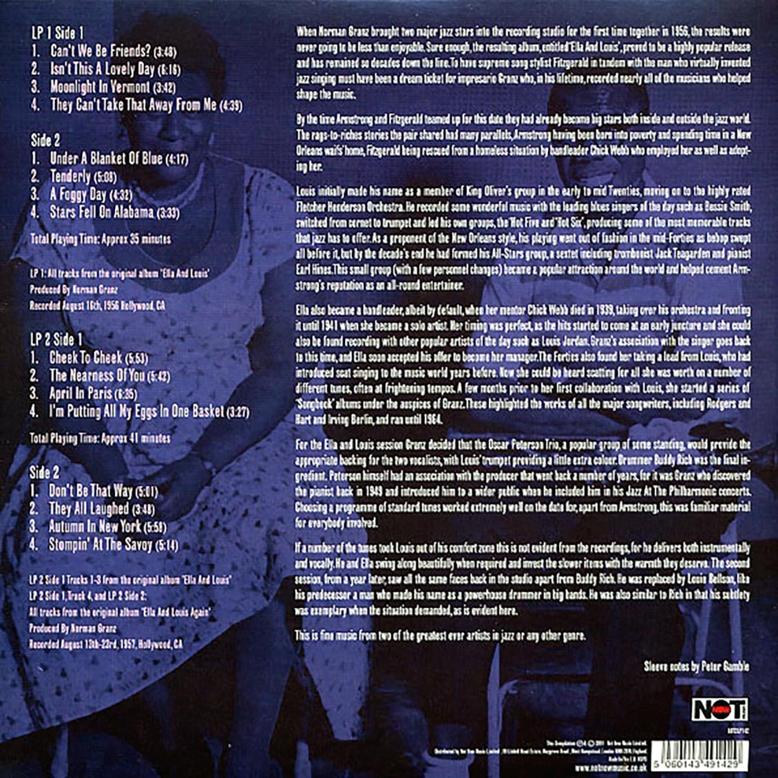 Ella Fitzgerald, Louis Armstrong - Ella & Louis Together (2xLP) (180g) vinyl LP back cover
