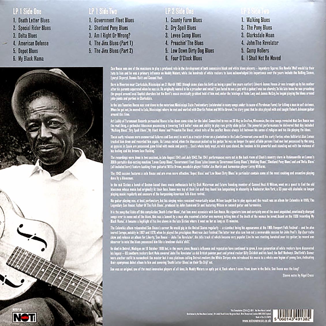 Son House - Raw Delta Blues (2xLP) (180g) vinyl LP back cover
