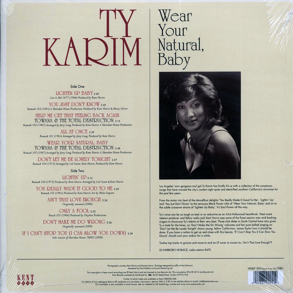 Ty Karim - Wear Your Natural, Baby (180g) vinyl LP back cover