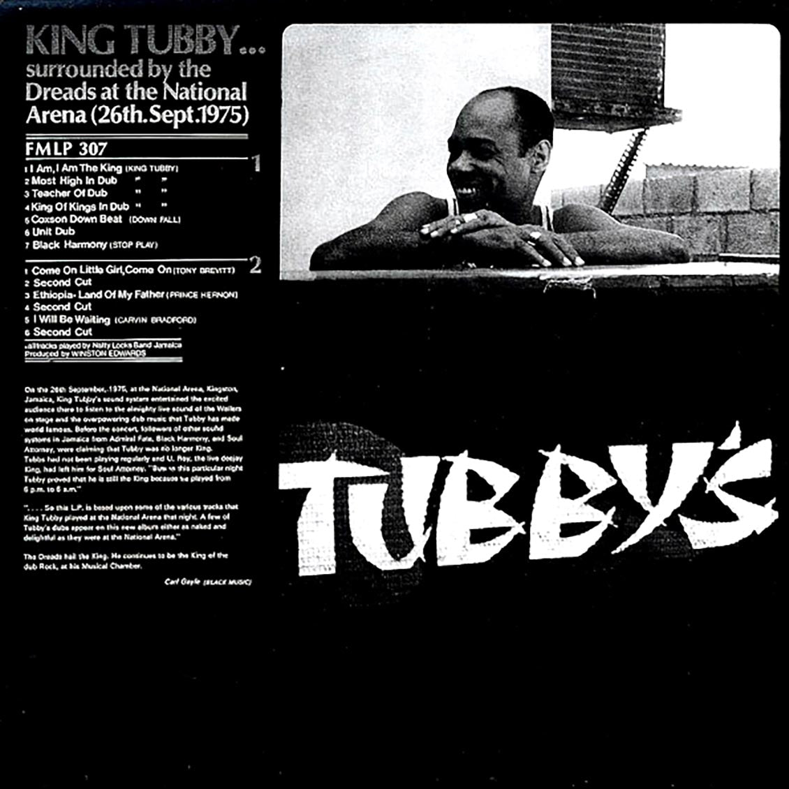 King Tubby - Surrounded By The Dreads At The National Arena vinyl LP back cover