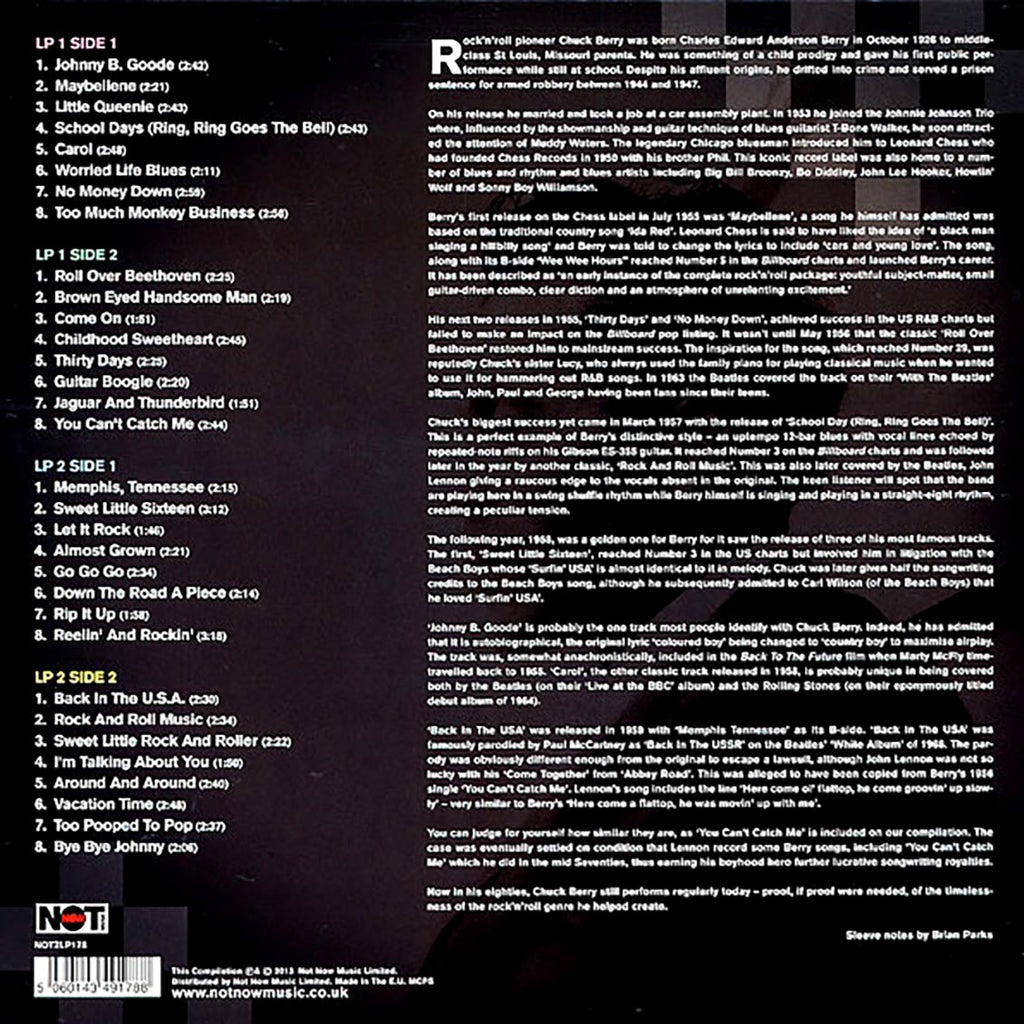 Chuck Berry - The Chess Years (2xLP) (180g) vinyl LP back cover