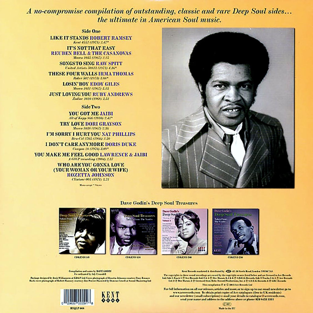 Irma Thomas, Doris Duke, Eddy Giles, Etc. - Dave Godin's Deep Soul Treasures (180g) (colored vinyl) vinyl LP back cover