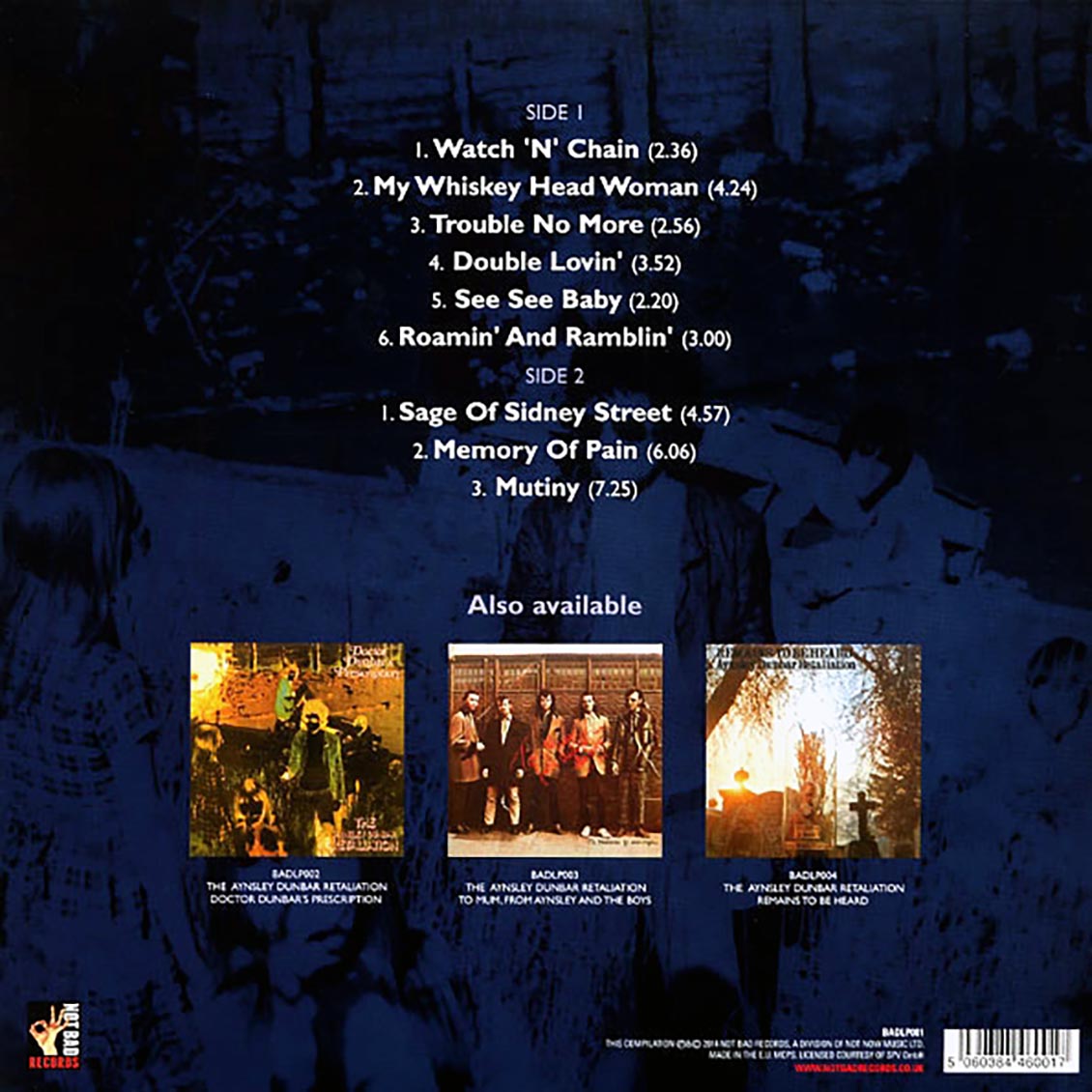 The Aynsley Dunbar Retaliation - The Aynsley Dunbar Retaliation (180g) vinyl LP back cover