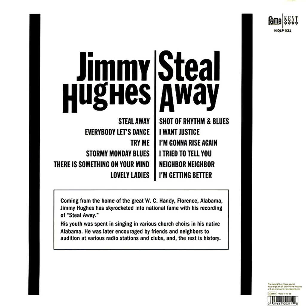 Jimmy Hughes - Steal Away (180g) (colored vinyl) vinyl LP back cover