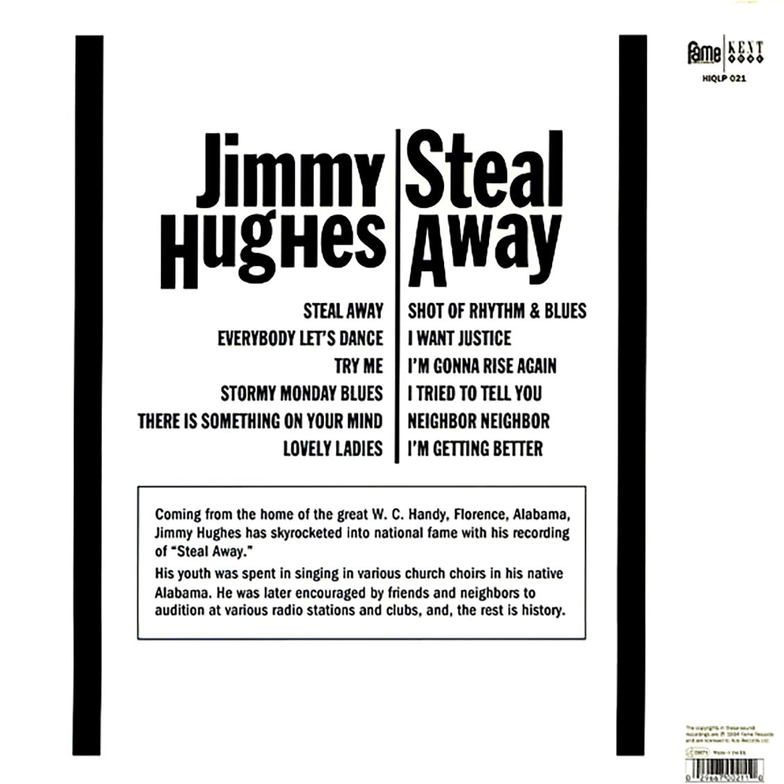 Jimmy Hughes - Steal Away (180g) (colored vinyl) vinyl LP back cover