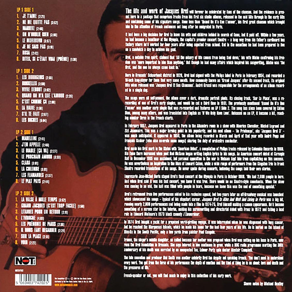 Jacques Brel - Ne Me Quitte Pas (2xLP) (180g) vinyl LP back cover