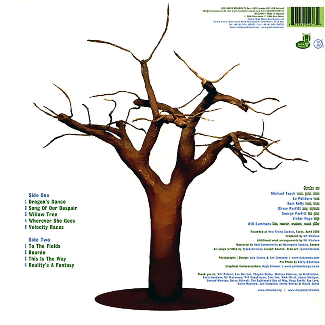 Circulus - Clocks Are Like People vinyl LP back cover