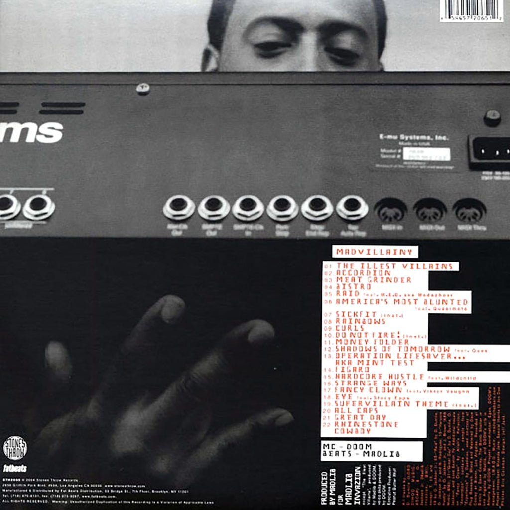 Madvillain - Madvillainy (2xLP) vinyl LP back cover