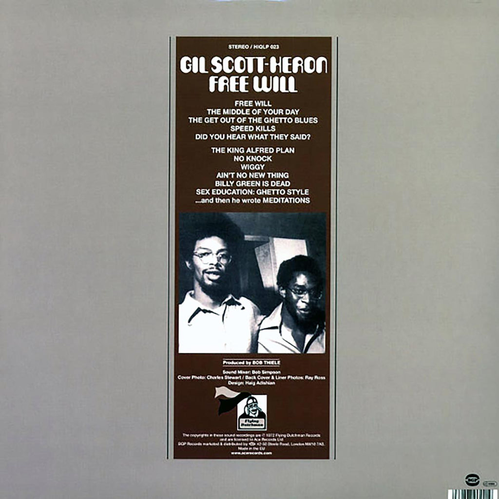 Gil Scott-Heron - Free Will (180g) vinyl LP back cover