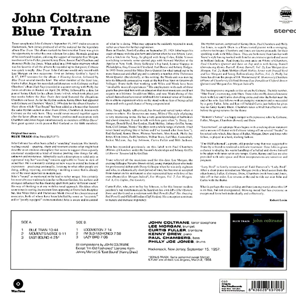 John Coltrane - Blue Train (+bonus track) (ltd. ed.) (180g) vinyl LP back cover