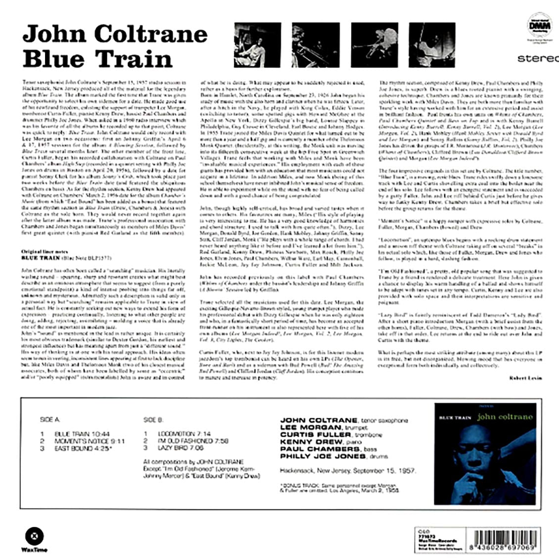 John Coltrane - Blue Train (+bonus track) (ltd. ed.) (180g) vinyl LP back cover