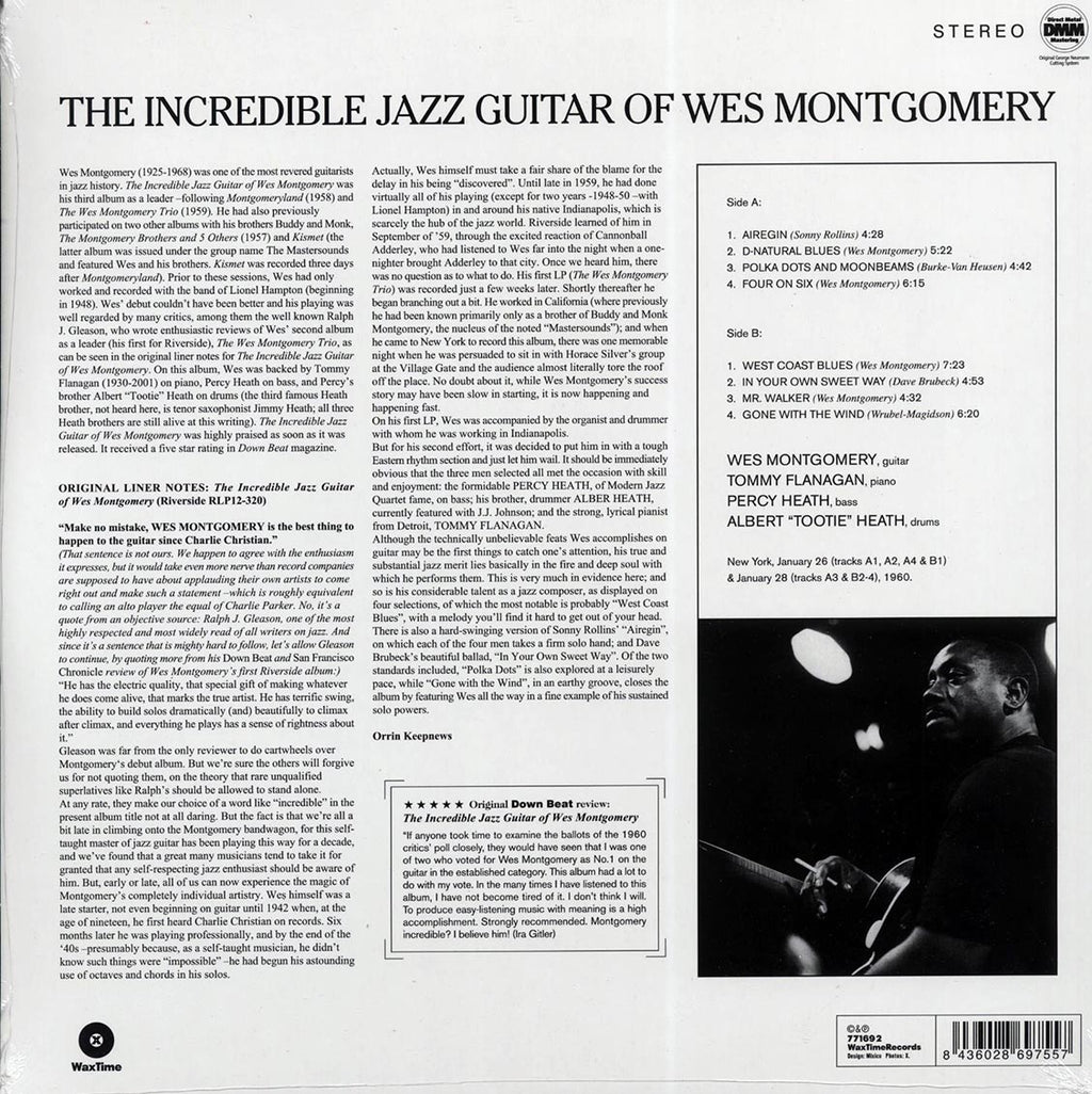 Wes Montgomery - The Incredible Jazz Guitar Of Wes Montgomery (ltd. ed.) (180g) vinyl LP back cover