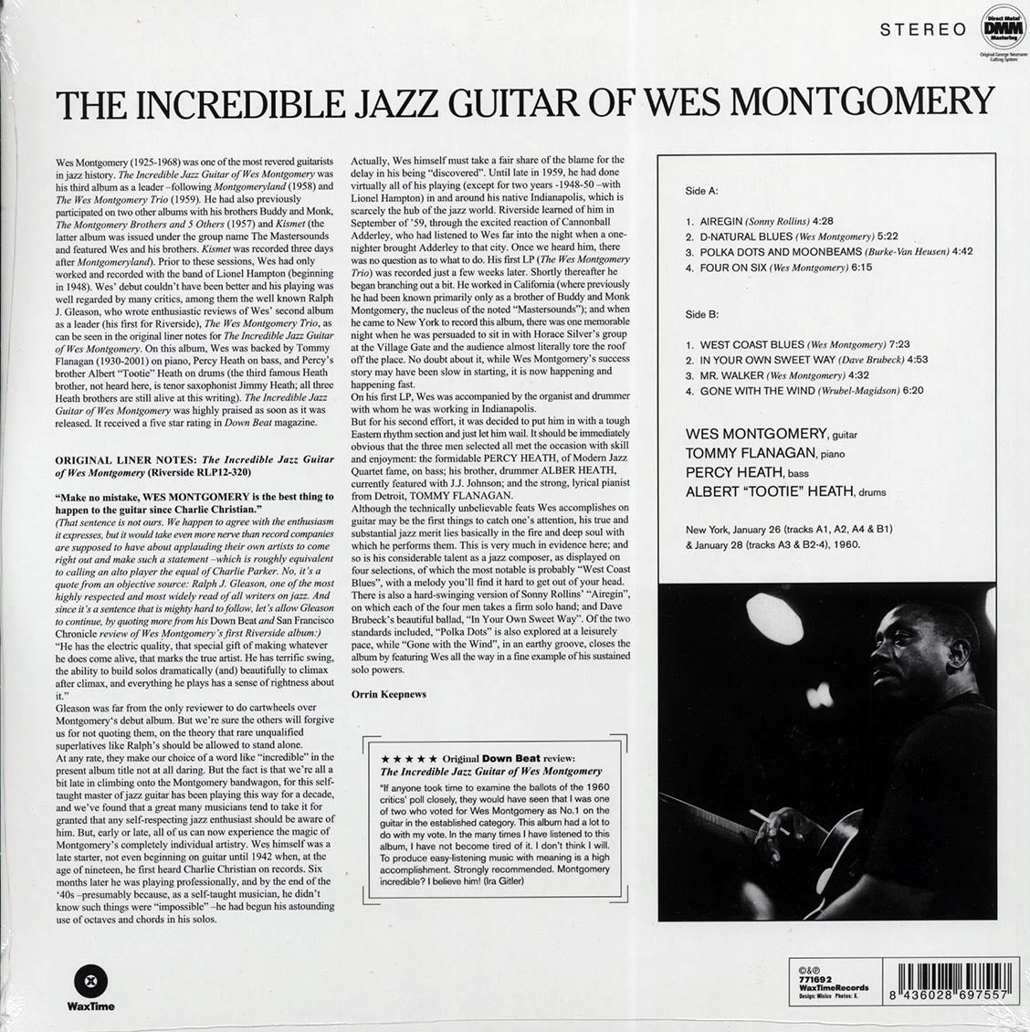 Wes Montgomery - The Incredible Jazz Guitar Of Wes Montgomery (ltd. ed.) (180g) vinyl LP back cover