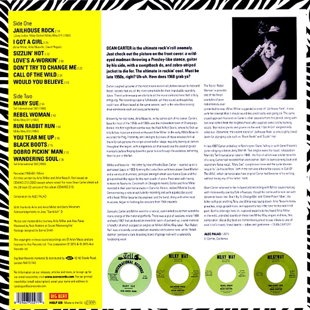 Dean Carter - Call Of The Wild (180g) vinyl LP back cover