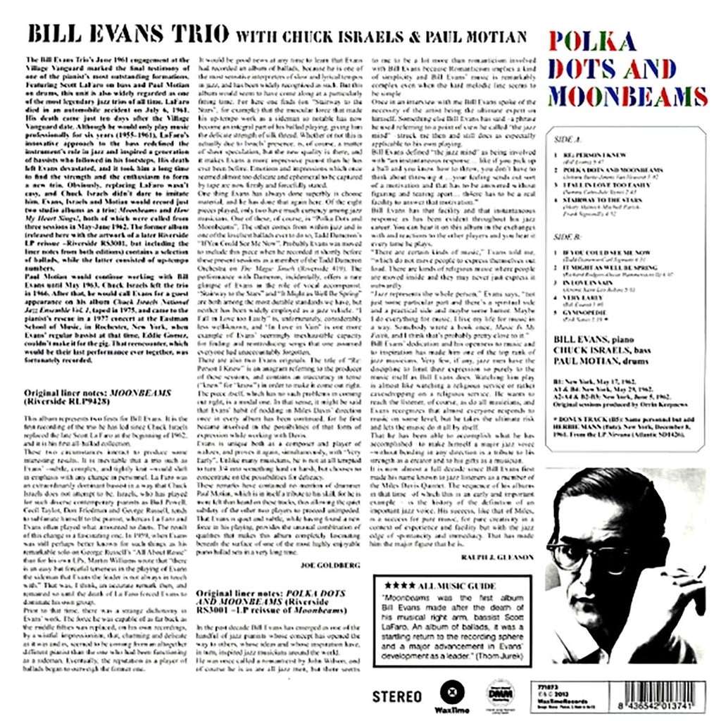 Bill Evans Trio - Polka Dots And Moonbeams (+bonus track) (ltd. ed.) (180g) vinyl LP back cover