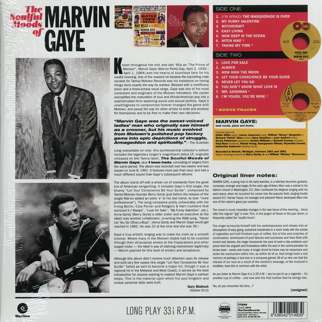 Marvin Gaye - The Soulful Moods Of Marvin Gaye (+4 bonus tracks) (ltd. ed.) (180g) vinyl LP back cover