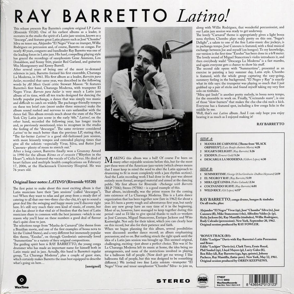 Ray Barretto Orchestra - Latino! (+bonus track) (ltd. ed.) (180g) vinyl LP back cover