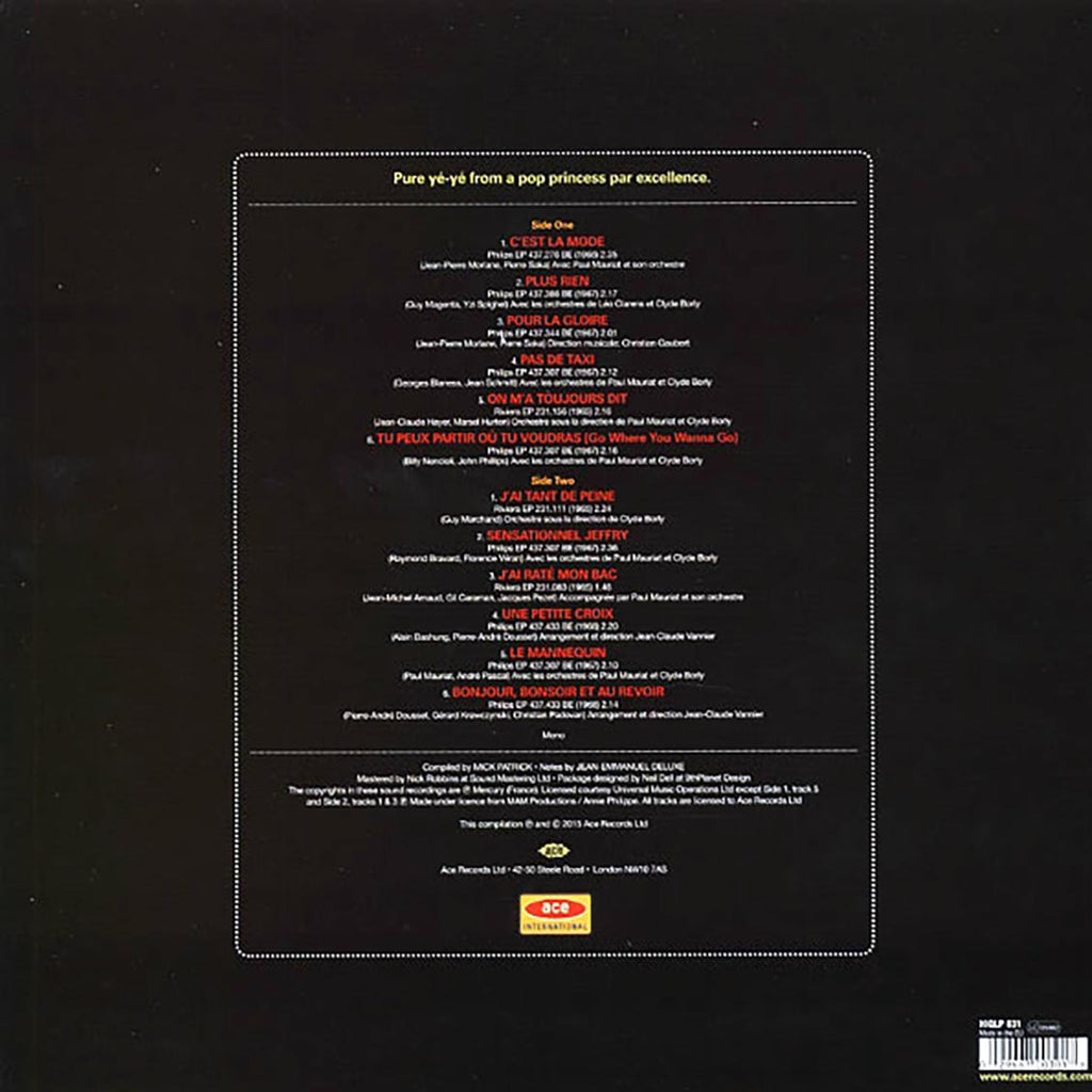 Annie Philippe - Sensationnel! Ye+Ye Bonbons 1965-1968 (180g) vinyl LP back cover